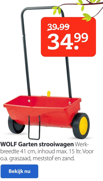 Pets Place WOLF Garten strooiwagen aanbieding