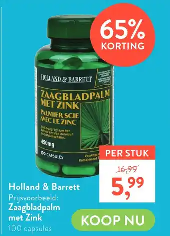 Holland & Barrett Zaagbladpalm met zink aanbieding