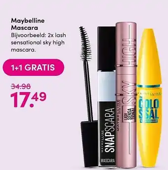 DA Maybelline mascara 1+1 Gratis aanbieding