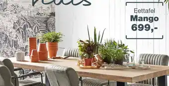 IN.HOUSE Eettafel mango aanbieding