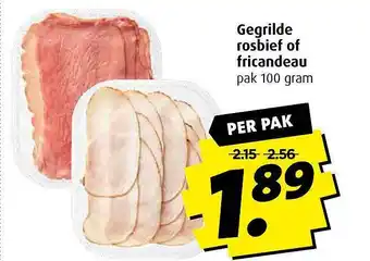 Boni Gegrilde rosbief of fricandeau 100 gram aanbieding