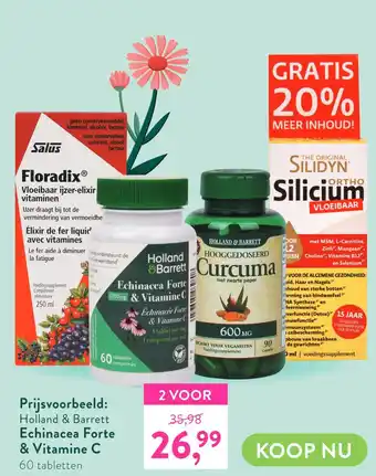 Holland & Barrett Holland & barrett echinacea forte & vitamine c aanbieding