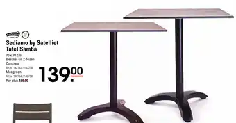 Sligro Sediamo by satelliet tafel samba aanbieding