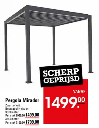 Sligro Pergola mirador aanbieding