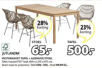 Jysk VESTERHAVET TAFEL aanbieding