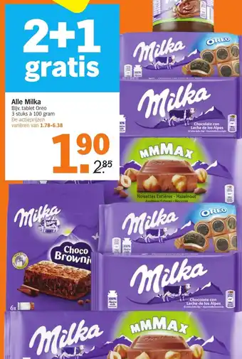 Albert Heijn Alle Milka 100g aanbieding