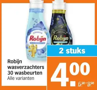 Albert Heijn Robijn wasverzachters 30 wasbeurten aanbieding