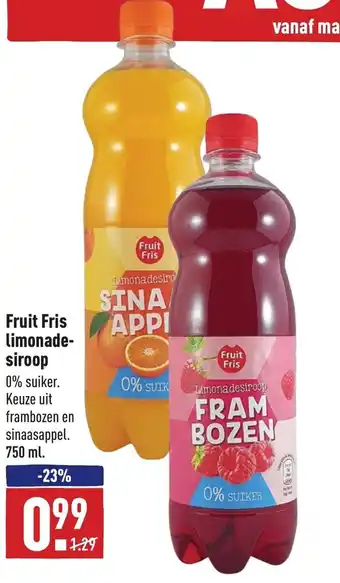 ALDI Fruit Fris limonadesiroop 750ml aanbieding