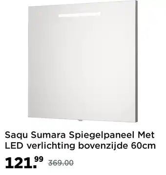 Saniweb Saqu Sumara Spiegelpaneel Met LED verlichting bovenzijde 60cm aanbieding