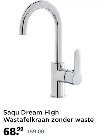 Saniweb Saqu Dream High Wastafelkraan zonder waste Chroom aanbieding