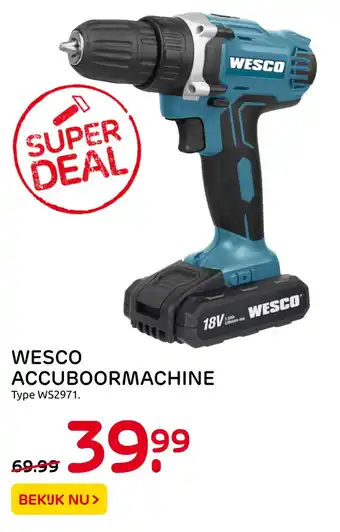 Praxis Wesco accuboormachine aanbieding