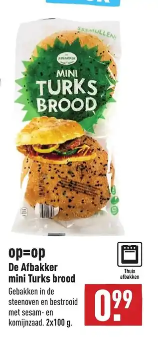 ALDI De Afbakker mini Turks brood 2x100g aanbieding