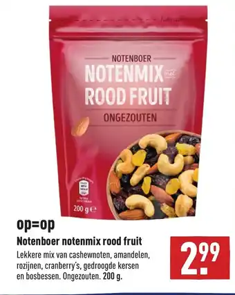 ALDI Notenboer notenmix rood fruit 200g aanbieding