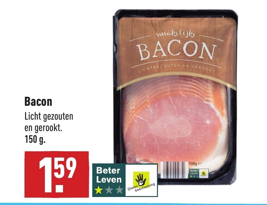Bacon 150g aanbieding bij ALDI