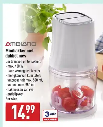 ALDI Ambiano Minihakker met dubbel mes 400W aanbieding