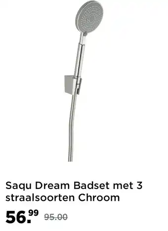 Saniweb Saqu Dream Badset met 3 straalsoorten Chroom aanbieding