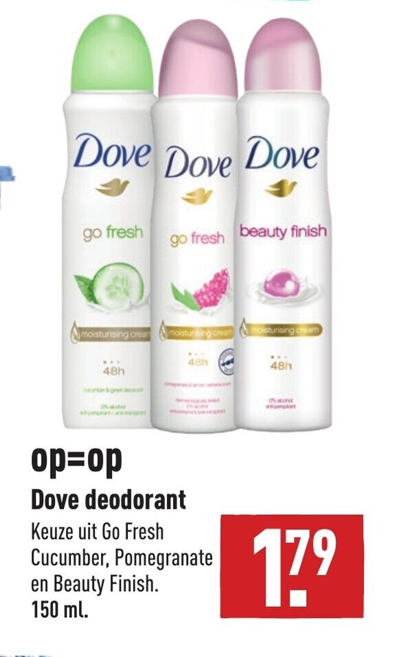 Dove deodorant 150 ml aanbieding bij ALDI