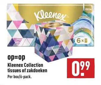 ALDI Kleenex Collection tissues of zakdoeken aanbieding