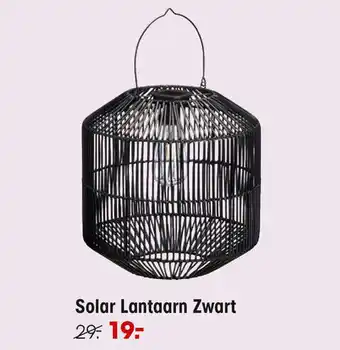 Kwantum Solar Lantaarn Zwart aanbieding