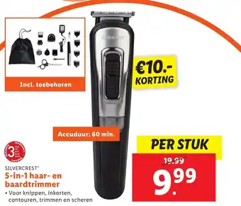 Lidl Silvercrest 5-in-1 haar- en baardtrimmer aanbieding