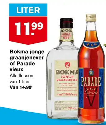 Hoogvliet Bokma jonge graanjenever of Parade vieux aanbieding