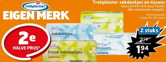 Trekpleister Zakdokejes en tissues aanbieding