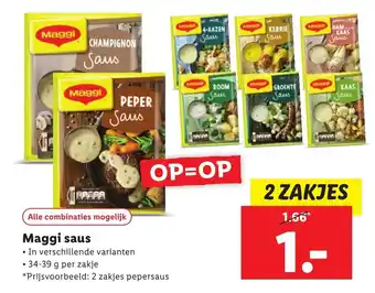 Lidl Maggi saus 34-39 g aanbieding