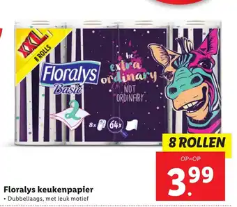 Lidl Floralys keukenpapier 8 rollen aanbieding