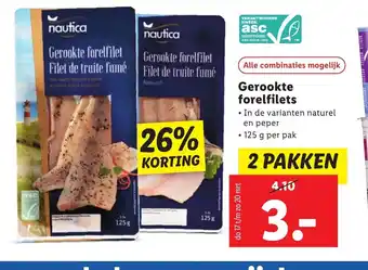 Lidl Gerookte forelfilets 125 g 2 pakken aanbieding