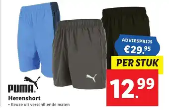 Lidl Puma Herenshort per stuk aanbieding