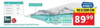 Lidl Koudschuimmatrastopper XXL Soft Plus 90 x 200 cm aanbieding