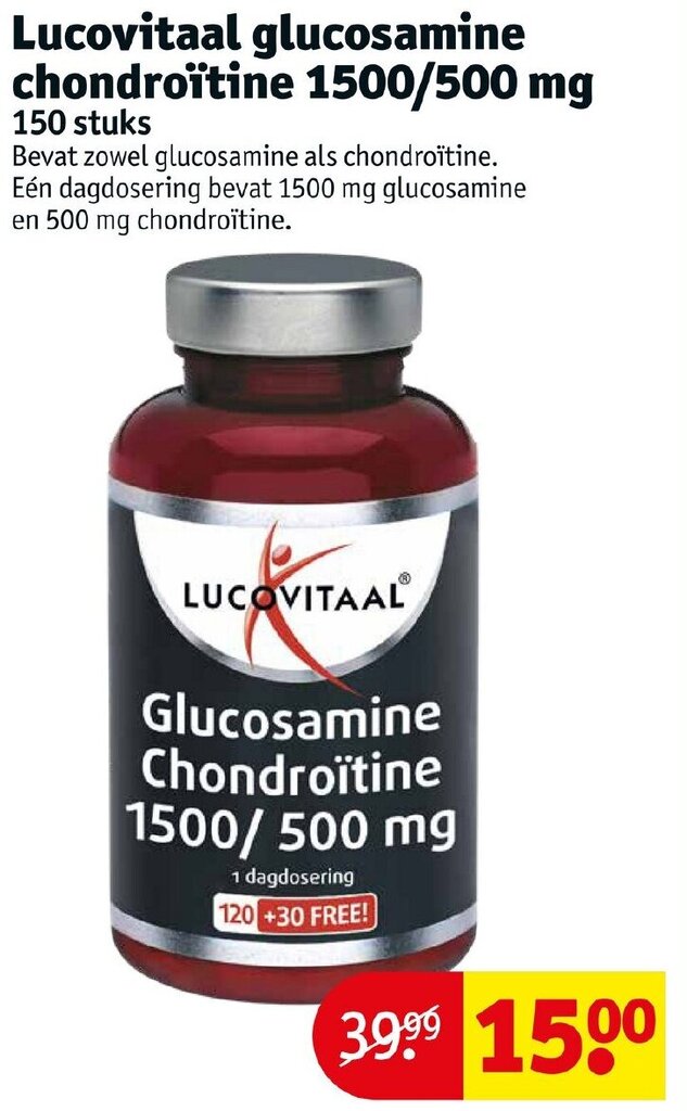 Lucovitaal glucosamine chondroitine 1500/500 mg aanbieding bij Kruidvat