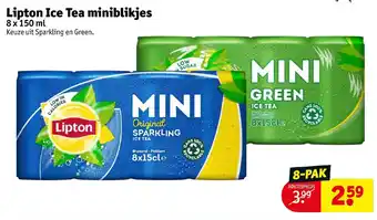 Kruidvat Lipton Ice Tea miniblikjes 8 x 150ml aanbieding