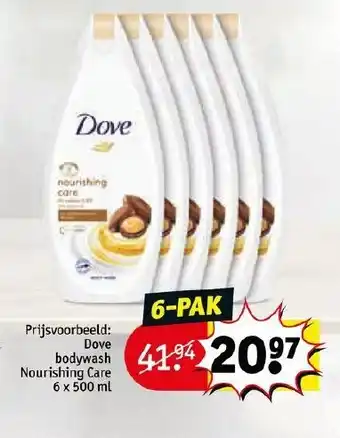 Kruidvat Dove bodywash nourishing care 6 x 500ml aanbieding