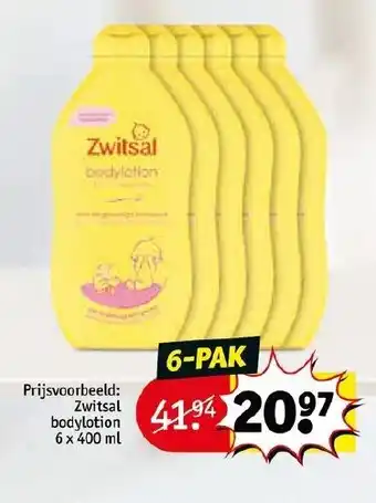 Kruidvat Zwitsal bodylotion 6 x 400ml aanbieding