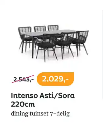 Kees Smit Intenso Asti/Sora 220 cm dining tuinset 7-delig aanbieding