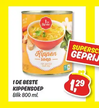 Dekamarkt 1 De Beste Kippensoep blik 800 ml aanbieding