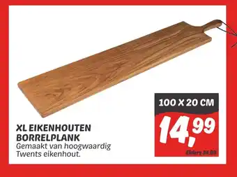 Dekamarkt XL-Eikenhouten Borrelplank 100 x 20 cm aanbieding