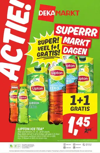 Dekamarkt Lipton Ice Tea alle varianten aanbieding