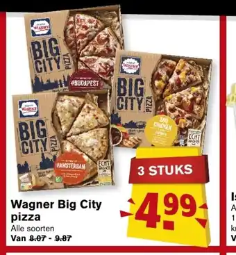 Hoogvliet Wagner Big City pizza alle soorten 3 stuks aanbieding