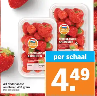 Albert Heijn AH Nederlandse aardbeien 400 gram aanbieding