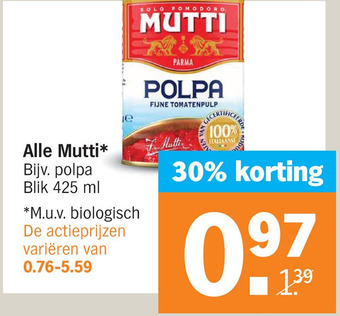 Albert Heijn Alle Mutti* aanbieding