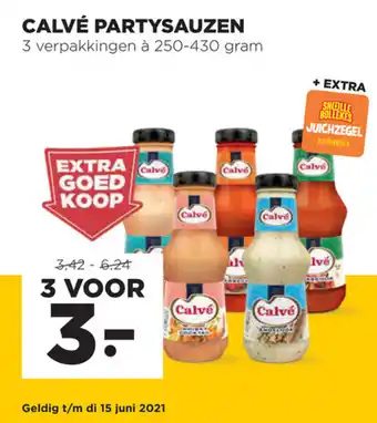 Jumbo Calve partysaus 3*250-430ml aanbieding