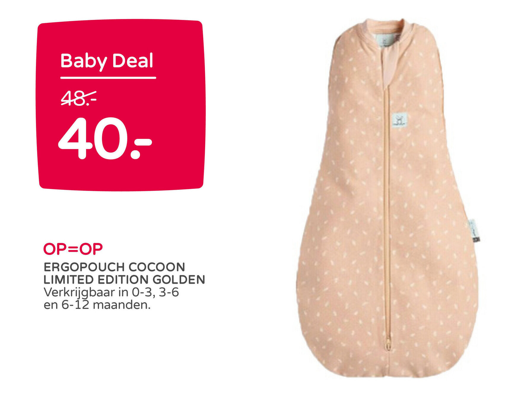Ergopouch Cocoon Limited Edition Golden aanbieding bij Prenatal