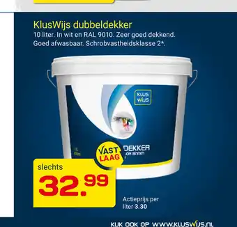 Kluswijs Dubbeldekker 10 liter aanbieding