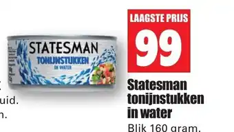 Dirk Statesman tonijnstukken in water aanbieding