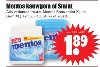 Dirk Mentos kauwgom of Smint aanbieding