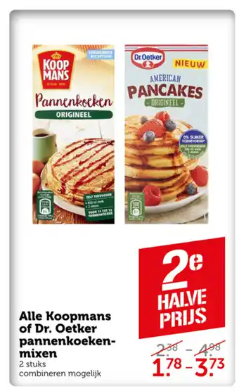 Coop Alle Koopmans of Dr. Oetker pannenkoekenmixen aanbieding