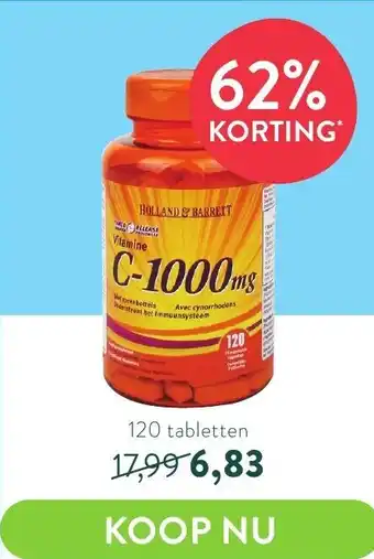 Holland & Barrett Vitamine C-1000mg aanbieding