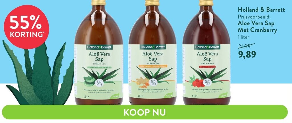 Aloe Vera Sap Met Cranberry 1 Liter Aanbieding Bij Holland And Barrett